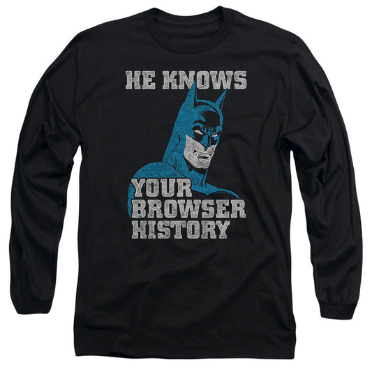 Batman Batman Knows Mens Long Sleeve Shirt Black Officially Licensed