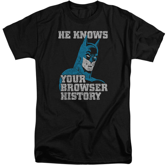 Batman Batman Knows Mens Tall T Shirt Black Officially Licensed