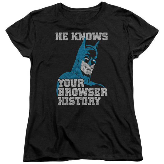 Batman Batman Knows Womens T Shirt Black Officially Licensed