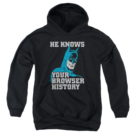Batman Batman Knows Kids Youth Hoodie Black Officially Licensed