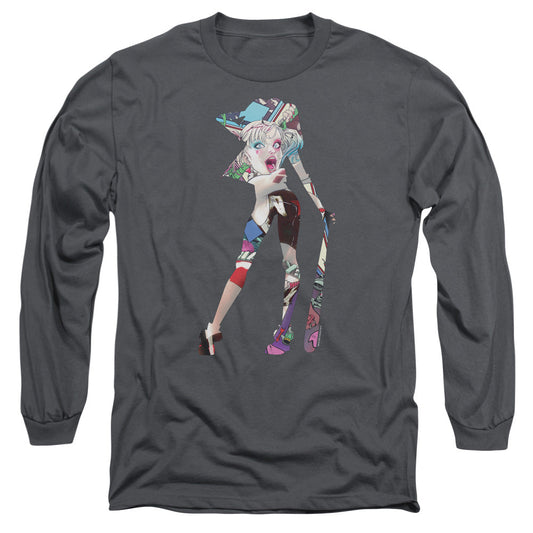 Batman Scene Inside Mens Long Sleeve Shirt Charcoal Officially Licensed