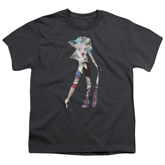 Batman Scene Inside Kids Youth T Shirt Charcoal Officially Licensed