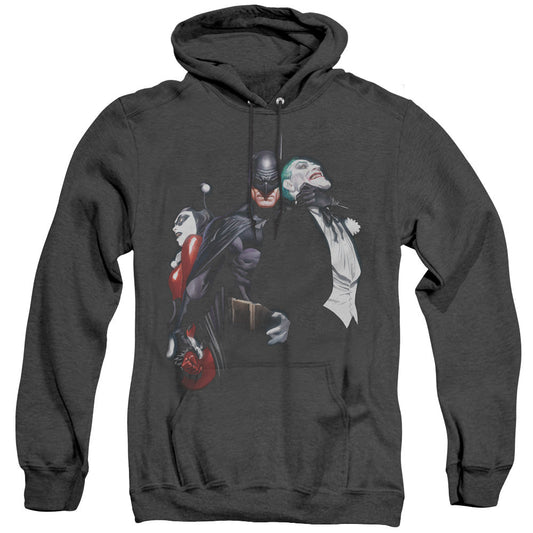 Batman Joker Harley Choke 
 Heather Mens Hoodie Black Officially Licensed