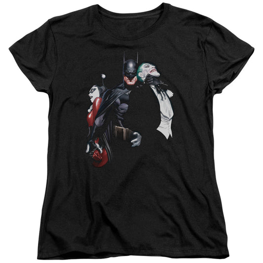 Batman Joker Harley Choke Womens T Shirt Black Officially Licensed
