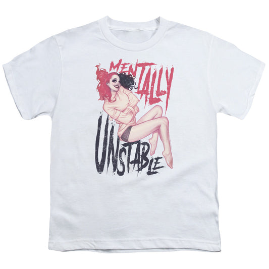 Batman Unstable Kids Youth T Shirt White Officially Licensed