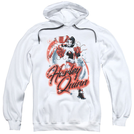 Batman Harley Airbrush Mens Hoodie White Officially Licensed