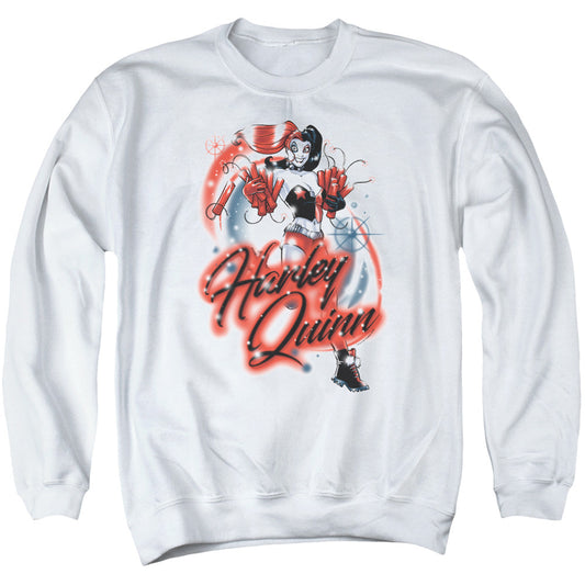 Batman Harley Airbrush Mens Crewneck Sweatshirt White