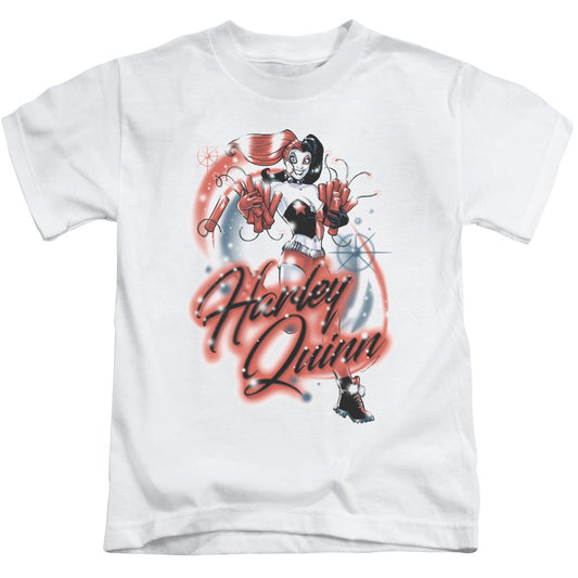 Batman Harley Airbrush Juvenile Kids Youth T Shirt White Officially Licensed