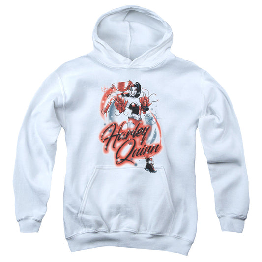 Batman Harley Airbrush Kids Youth Hoodie White Officially Licensed
