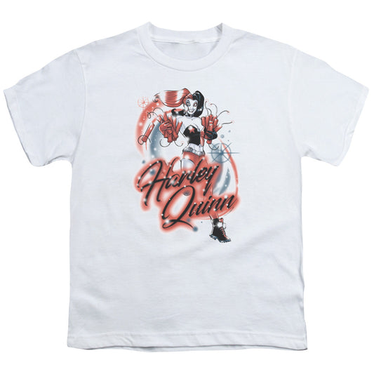 Batman Harley Airbrush Kids Youth T Shirt White Officially Licensed