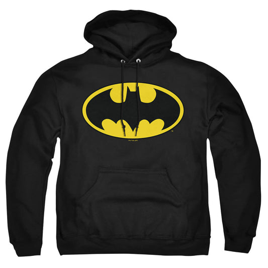 Batman Classic Logo Mens Hoodie Black Officially Licensed