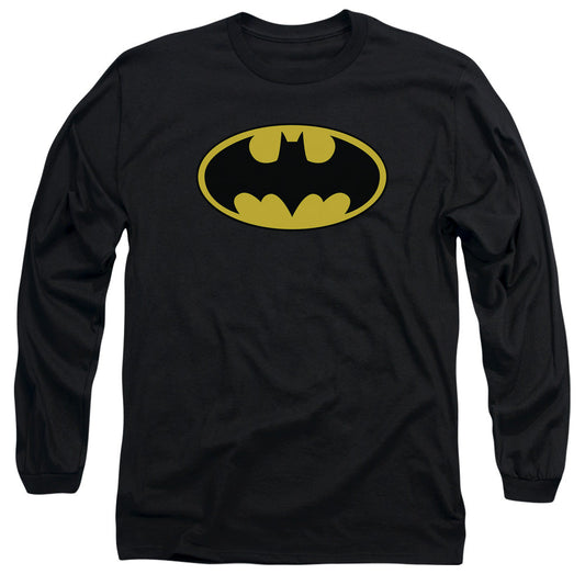 Batman Classic Logo Mens Long Sleeve Shirt Black Officially Licensed