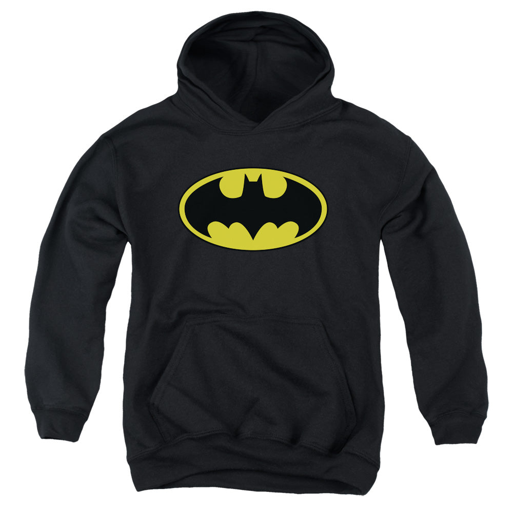 Batman Classic Logo Kids Youth Hoodie Black Officially Licensed