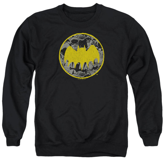 Batman Vintage Symbol Collage Mens Crewneck Sweatshirt Black