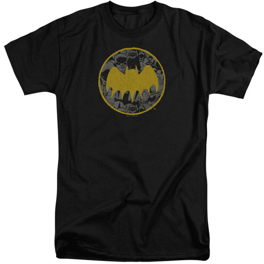 Batman Vintage Symbol Collage Mens Tall T Shirt Black Officially Licensed