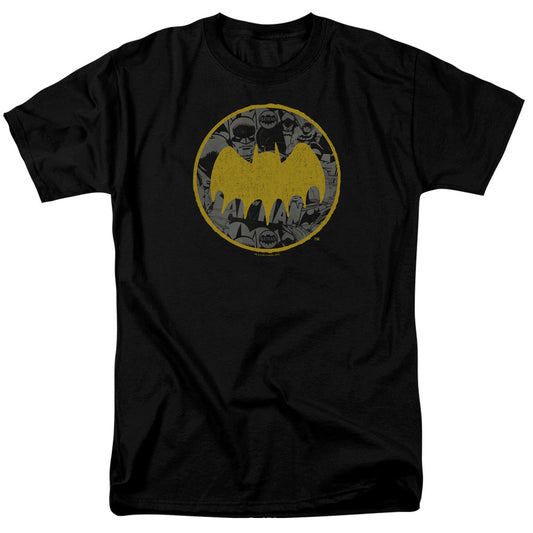 Batman Vintage Symbol Collage Mens T Shirt Black Officially Licensed