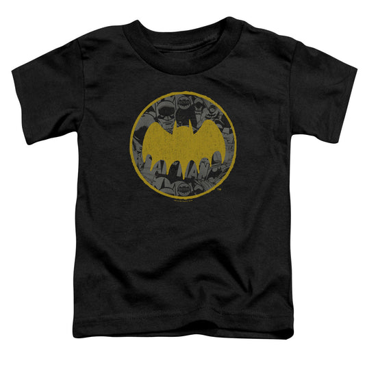 Batman Vintage Symbol Collage Toddler Kids Youth T Shirt Black Officially Licensed