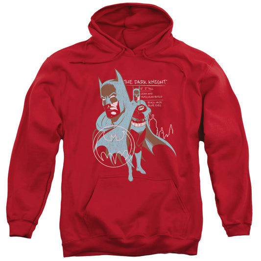Batman Lean And Muscular Mens Hoodie Red Officially Licensed