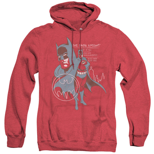 Batman Lean And Muscular Heather Mens Hoodie Red Officially Licensed