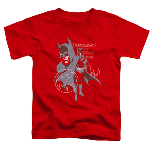 Batman Lean And Muscular Toddler Kids Youth T Shirt Red Officially Licensed