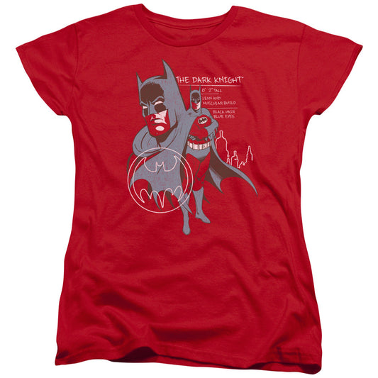 Batman Lean And Muscular Womens T Shirt Red Officially Licensed