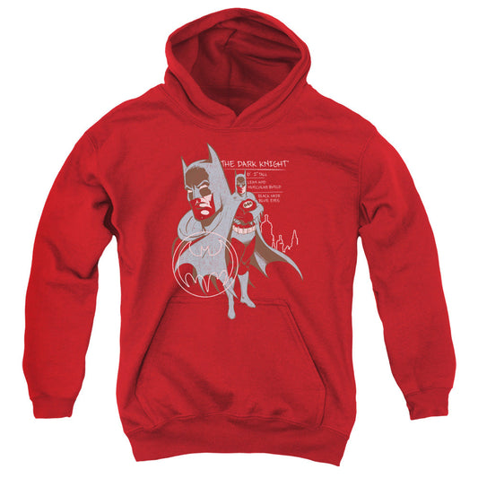 Batman Lean And Muscular Kids Youth Hoodie Red Officially Licensed