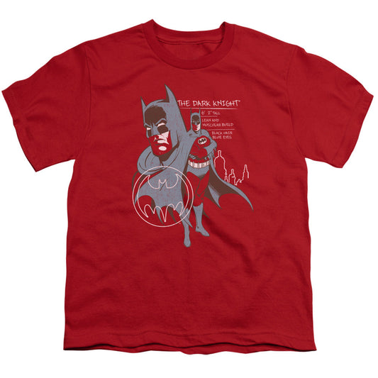 Batman Lean And Muscular Kids Youth T Shirt Red Officially Licensed
