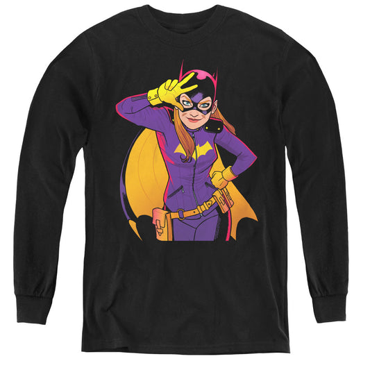 Batman Batgirl Moves Long Sleeve Kids Youth T Shirt Black Officially Licensed
