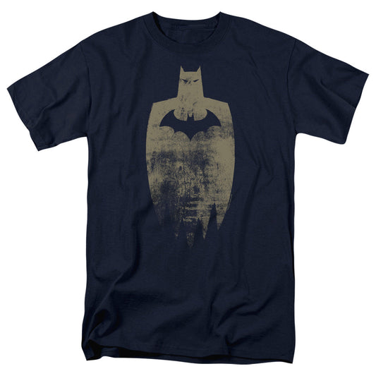 Batman Gold Silhouette Mens T Shirt Navy Blue Officially Licensed