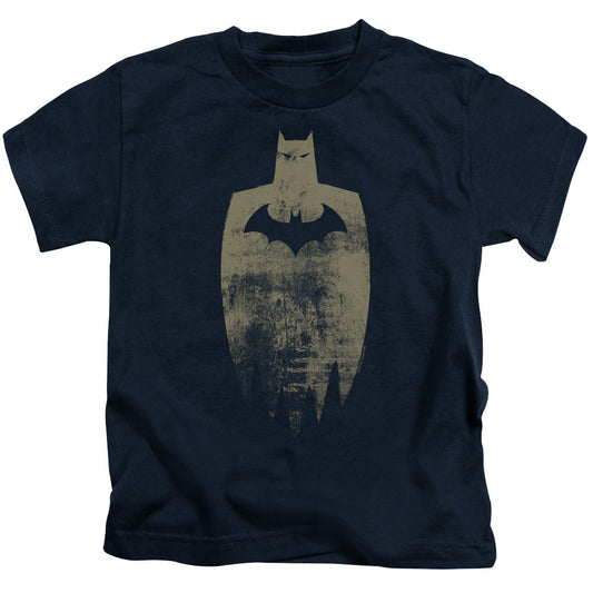 Batman Gold Silhouete Juvenile Kids Youth T Shirt Navy Blue Officially Licensed