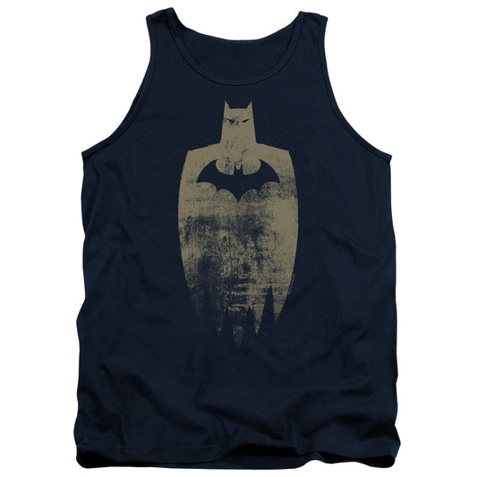 Batman Gold Silhouete Mens Tank Top Shirt Navy Blue Officially Licensed