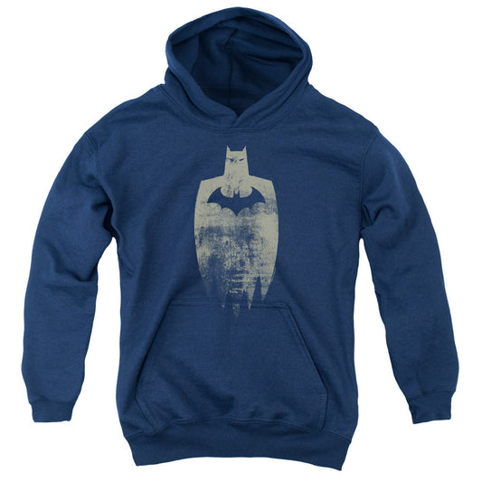 Batman Gold Silhouete Kids Youth Hoodie Navy Blue Officially Licensed