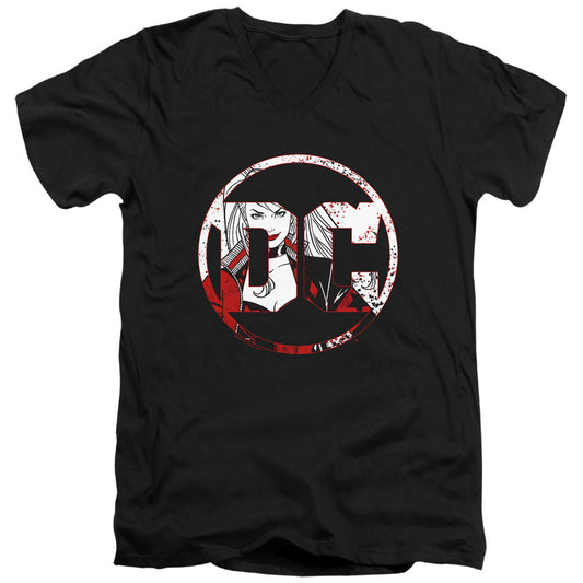 Batman Dc Logo Harley Mens Slim Fit V Neck T Shirt Black Officially Licensed