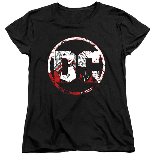 Batman Dc Logo Harley Womens T Shirt Black Officially Licensed