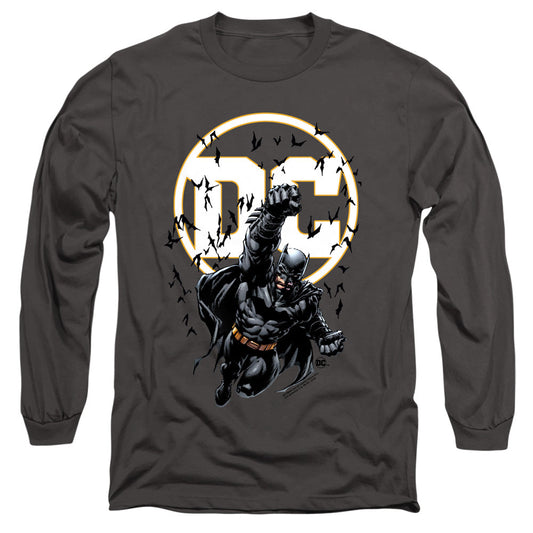 Batman Batman Dc Mens Long Sleeve Shirt Charcoal Officially Licensed