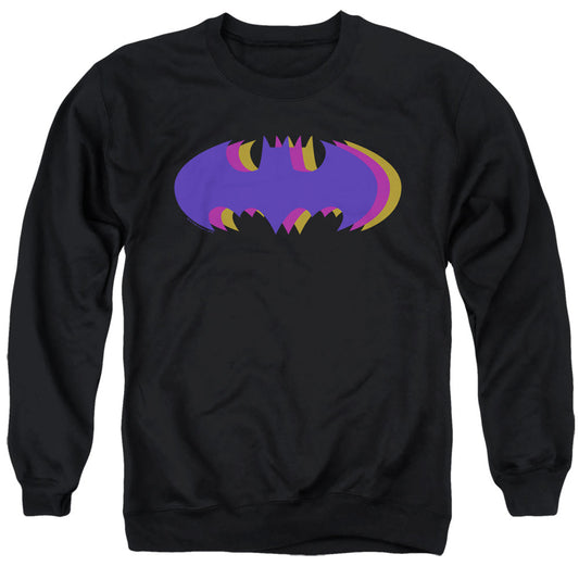 Batman Tri Colored Symbol Mens Crewneck Sweatshirt Black