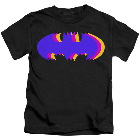 Batman Tri Colored Symbol Juvenile Kids Youth T Shirt Black Officially Licensed