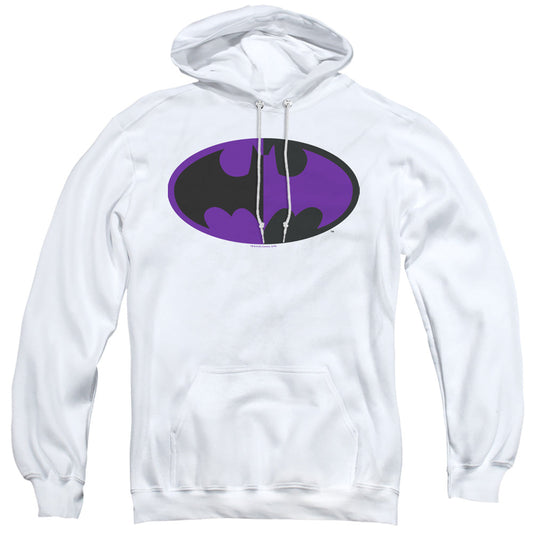 Batman Split Symbol Mens Hoodie White Officially Licensed