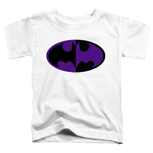 Batman Split Symbol Toddler Kids Youth T Shirt White Officially Licensed