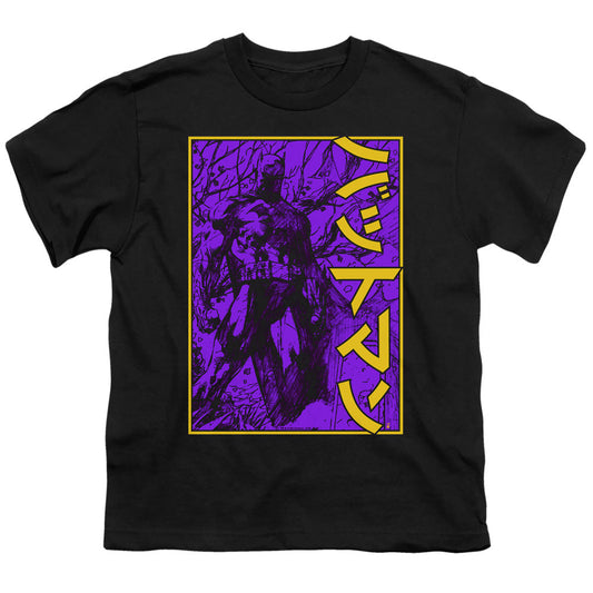 Batman Big Framed Kanji Kids Youth T Shirt Black Officially Licensed