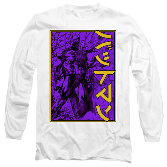 Batman Big Framed Kanji Mens Long Sleeve Shirt White Officially Licensed