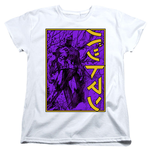 Batman Big Framed Kanji Womens T Shirt White Officially Licensed