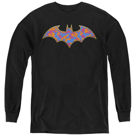 Batman Gold Camo Long Sleeve Kids Youth T Shirt Black Officially Licensed