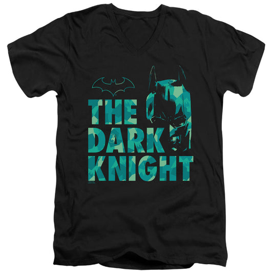 Batman Cuting Patern Mens Slim Fit V Neck T Shirt Black Officially Licensed