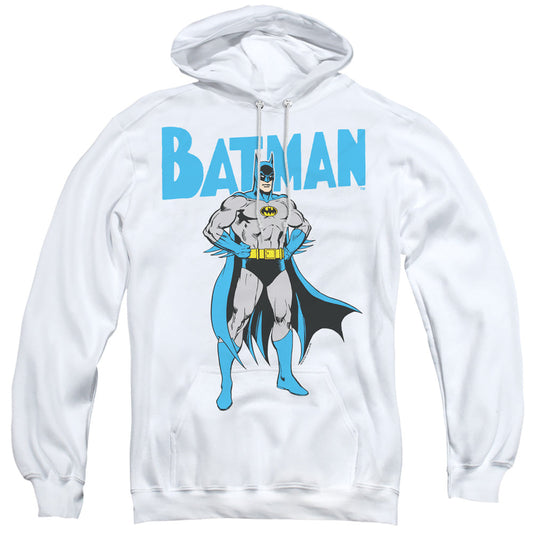 Batman Stance Mens Hoodie White Officially Licensed