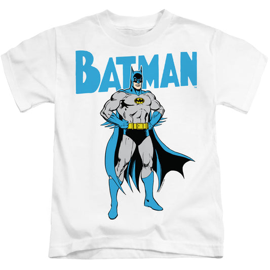 Batman Stance Juvenile Kids Youth T Shirt White Officially Licensed