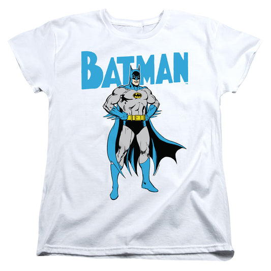 Batman Stance Womens T Shirt White Officially Licensed