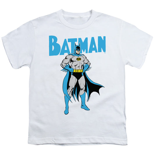 Batman Stance Kids Youth T Shirt White Officially Licensed