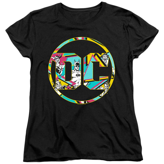 Batman 80s Bat Logo Womens T Shirt Black Officially Licensed