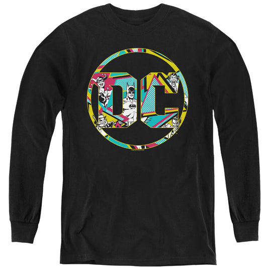Batman 80s Bat Logo Long Sleeve Kids Youth T Shirt Black Officially Licensed